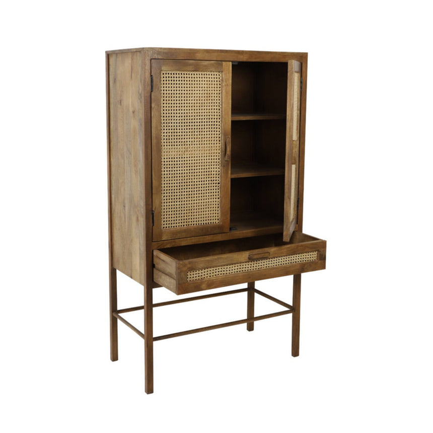 Yellow wooden dining table