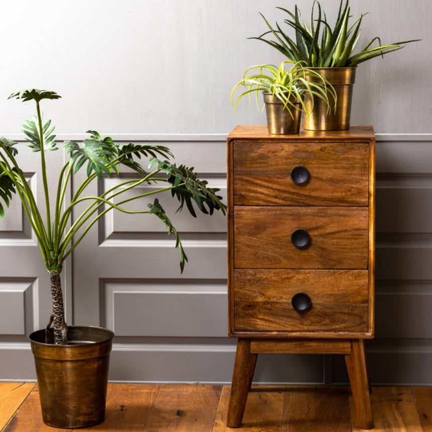 Yellow wooden dining table