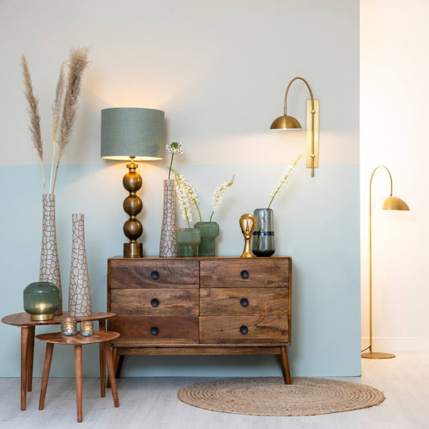 Yellow wooden dining table