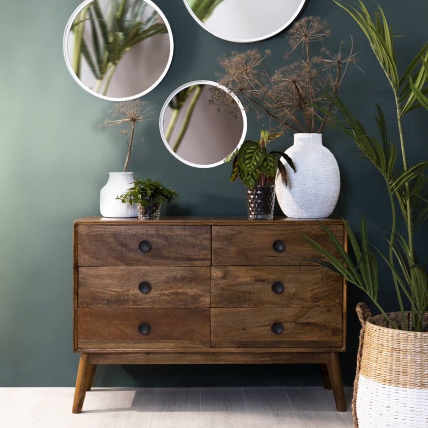 Yellow wooden dining table