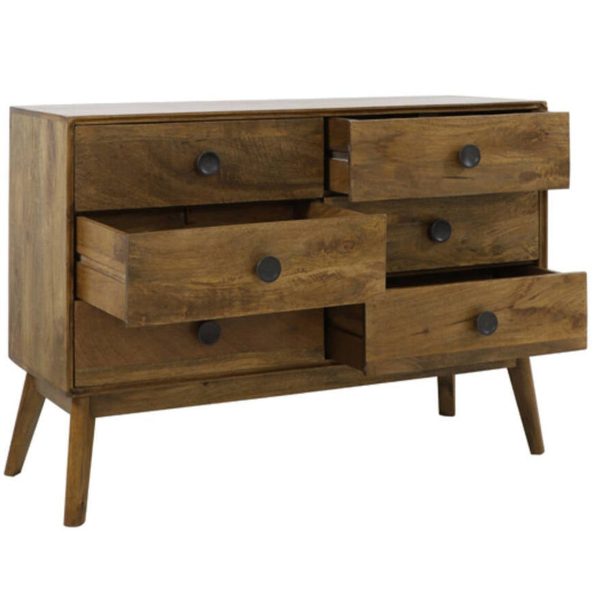 Yellow wooden dining table