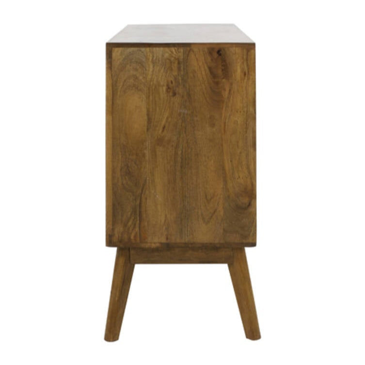 Yellow wooden dining table