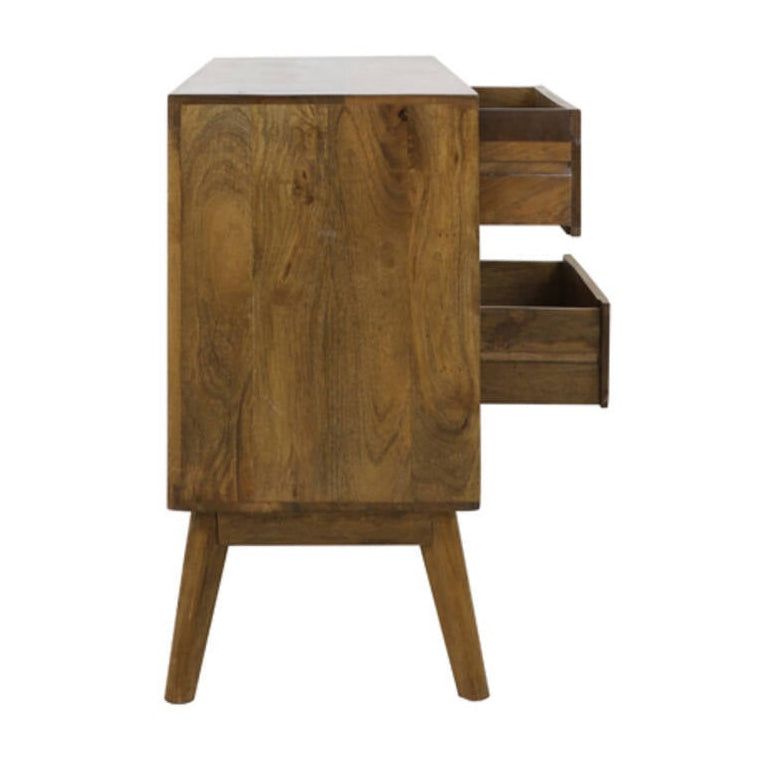 Yellow wooden dining table