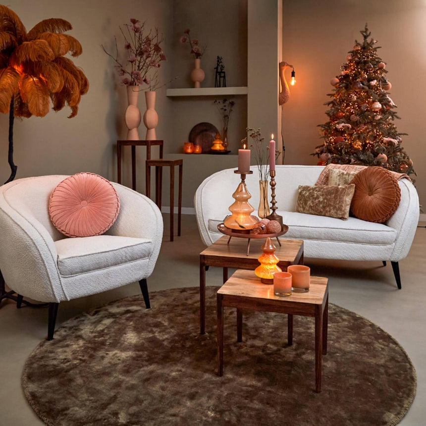 Almond 2-seater bouclé sofa