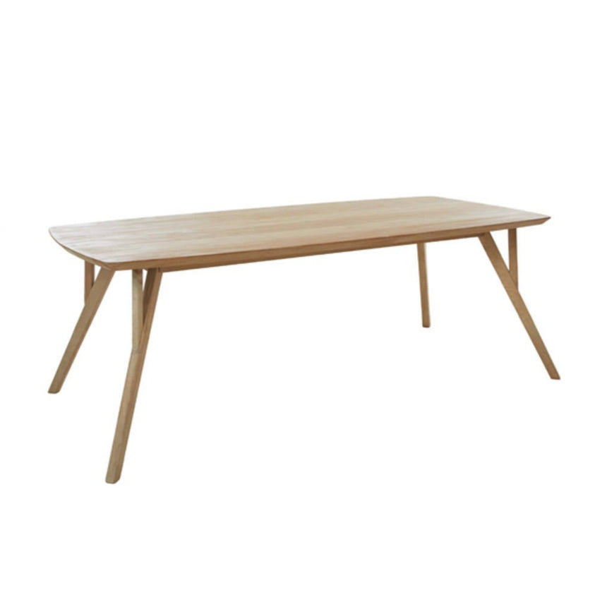Yellow wooden dining table