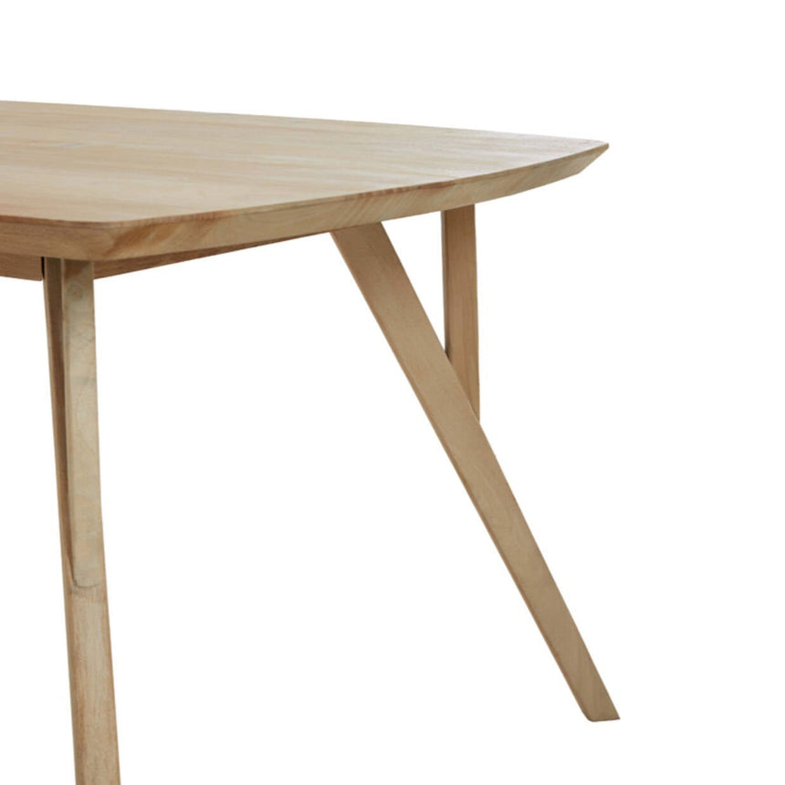 Yellow wooden dining table