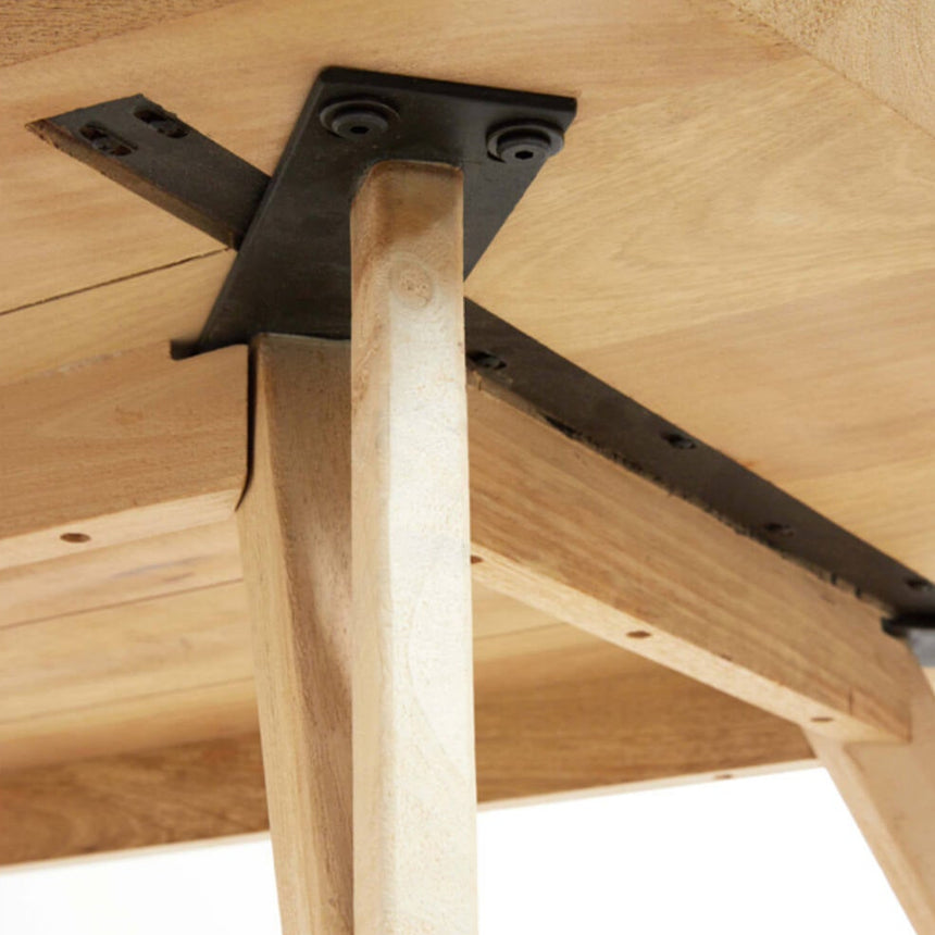 Yellow wooden dining table