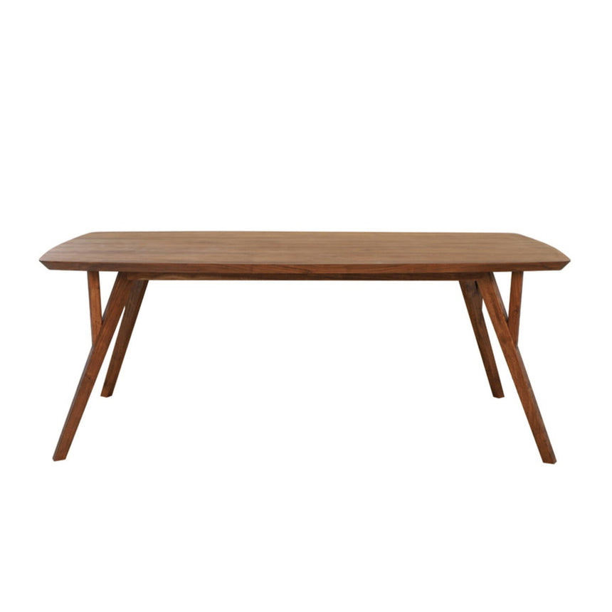 Yellow wooden dining table