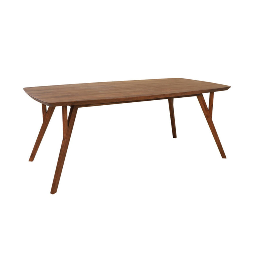 Yellow wooden dining table