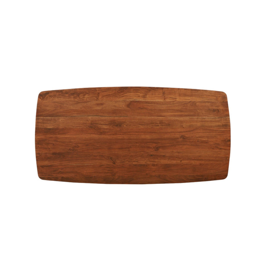 Yellow wooden dining table