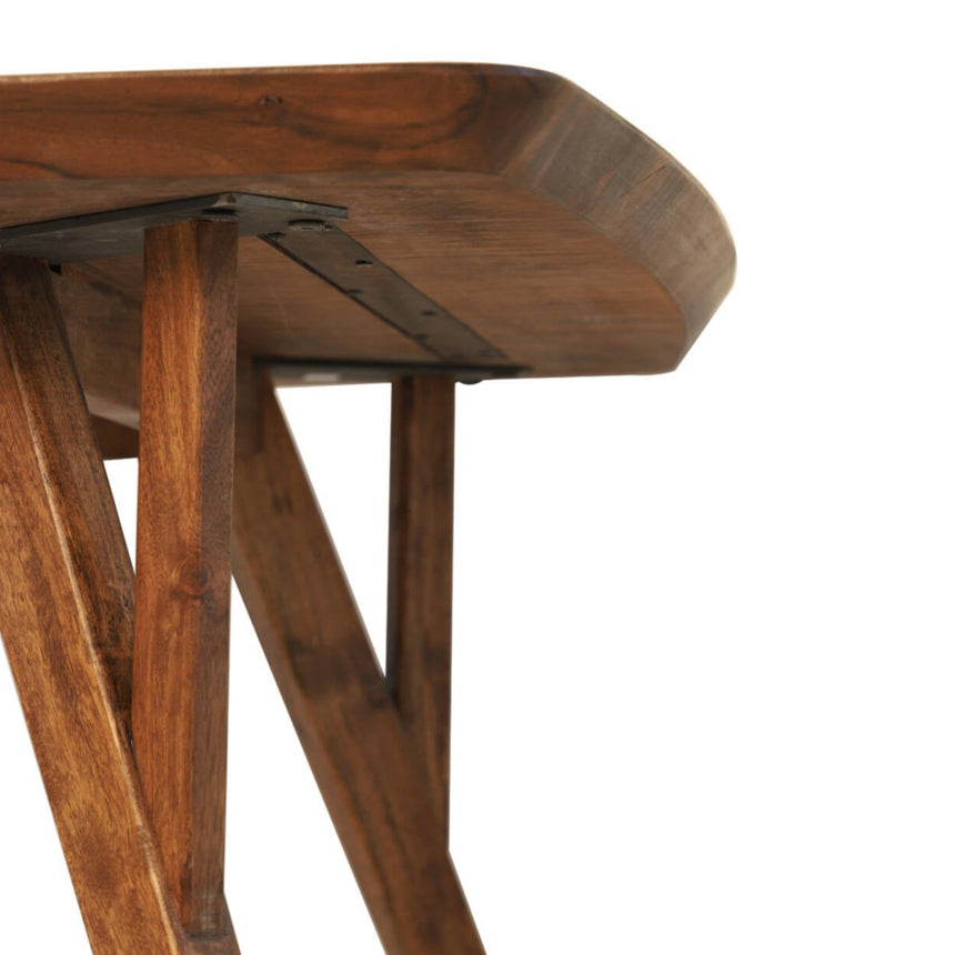 Yellow wooden dining table