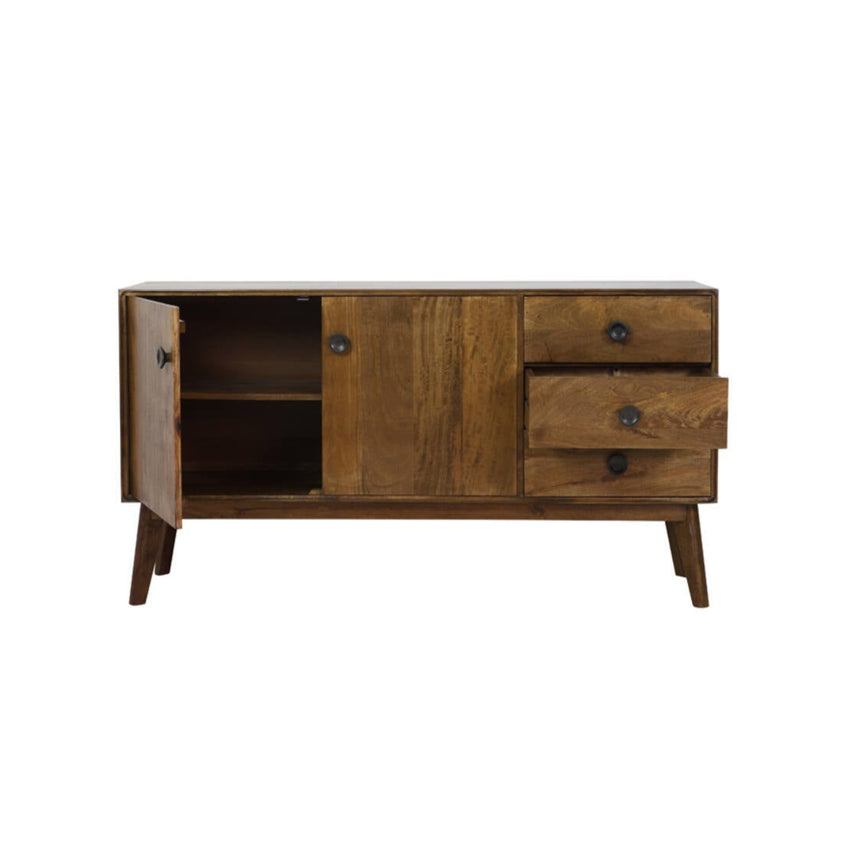 Yellow wooden dining table