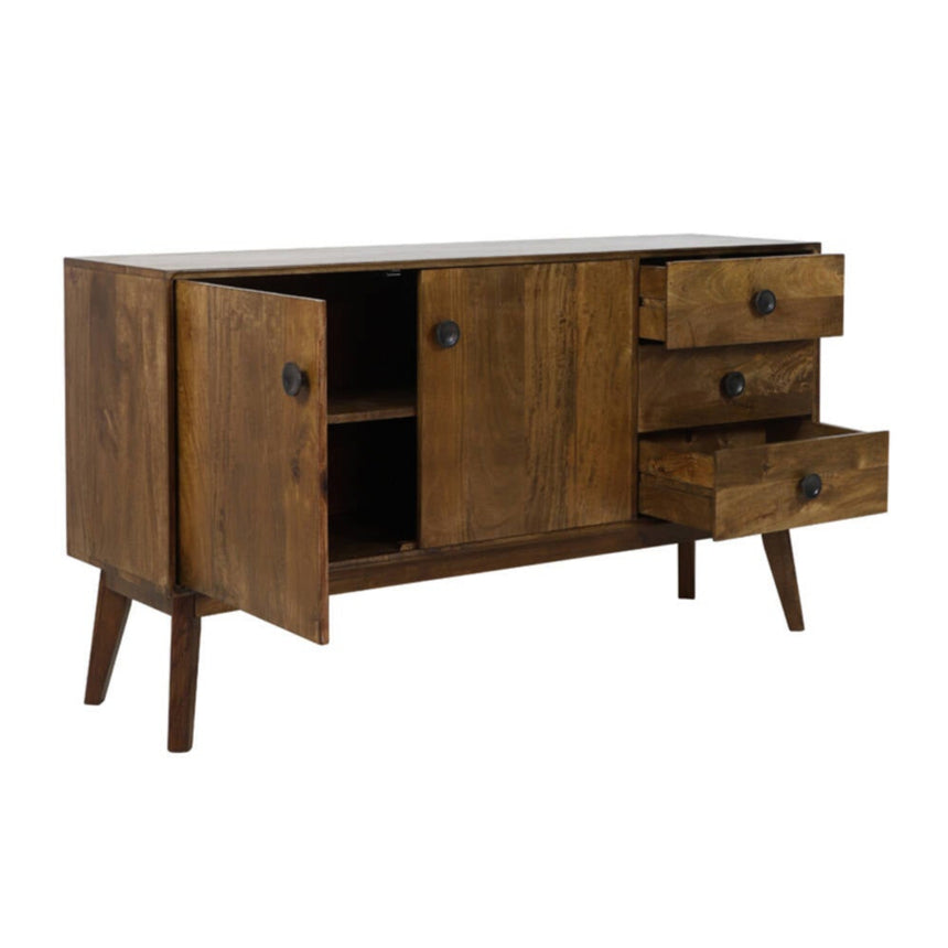 Yellow wooden dining table