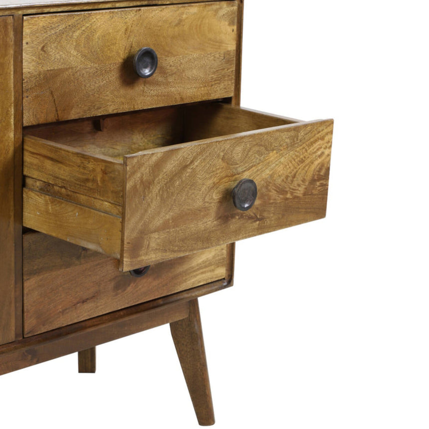 Yellow wooden dining table