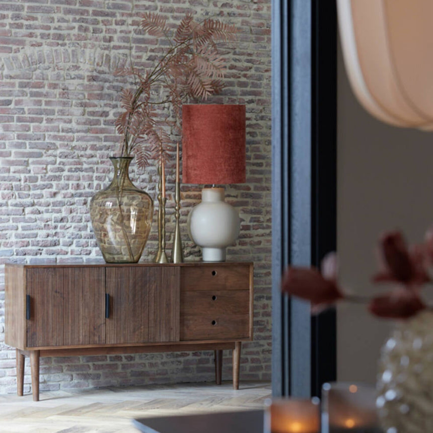 Yellow wooden dining table