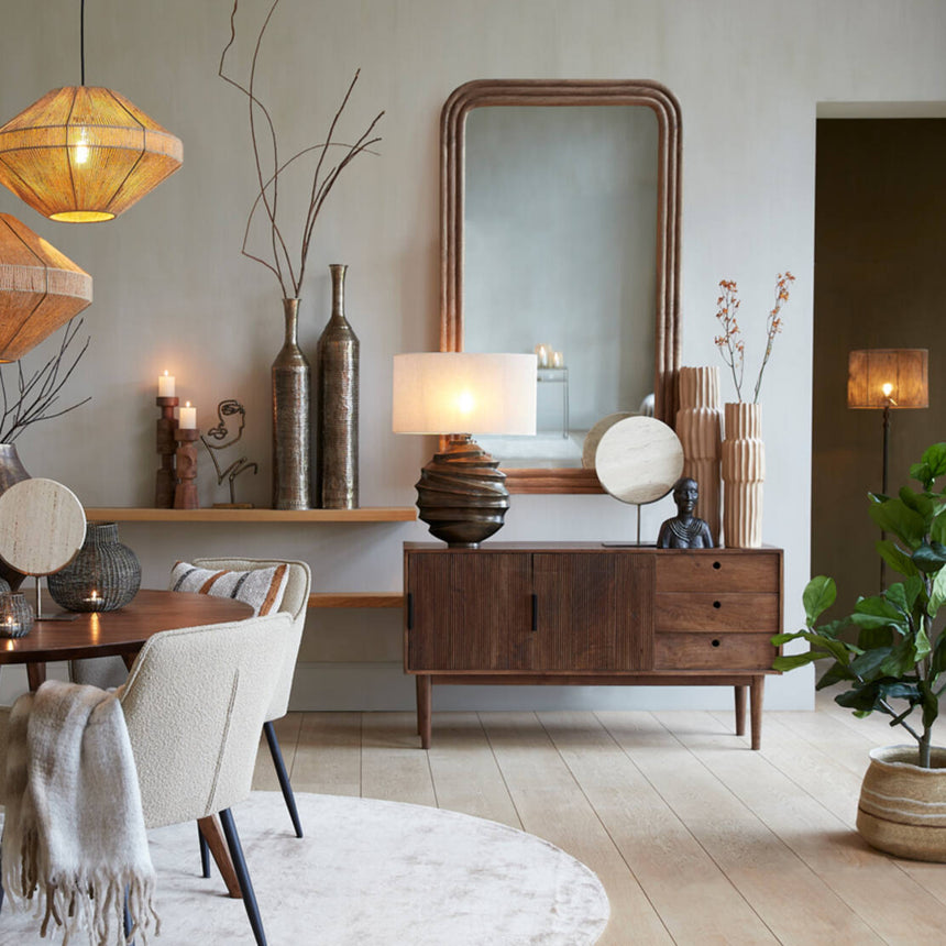 Yellow wooden dining table