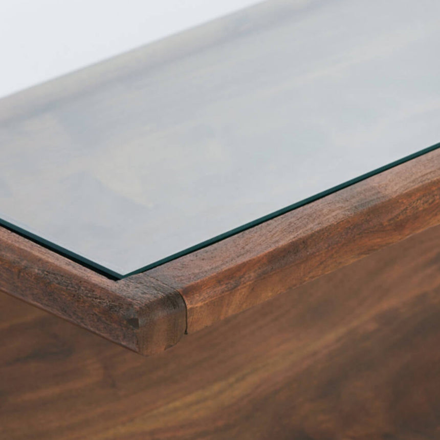 Yellow wooden dining table