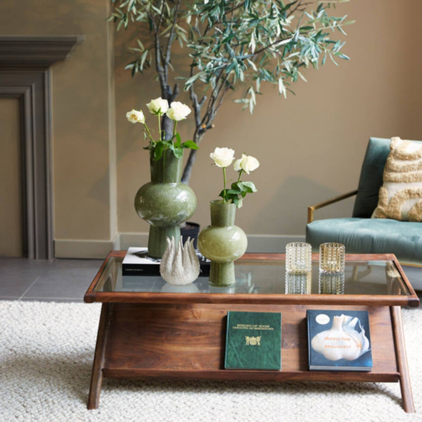 Yellow wooden dining table