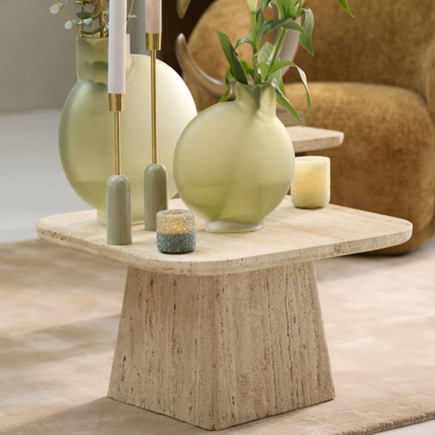 Yellow wooden dining table