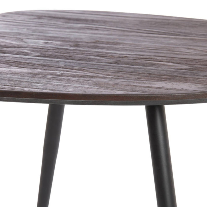 Yellow wooden dining table