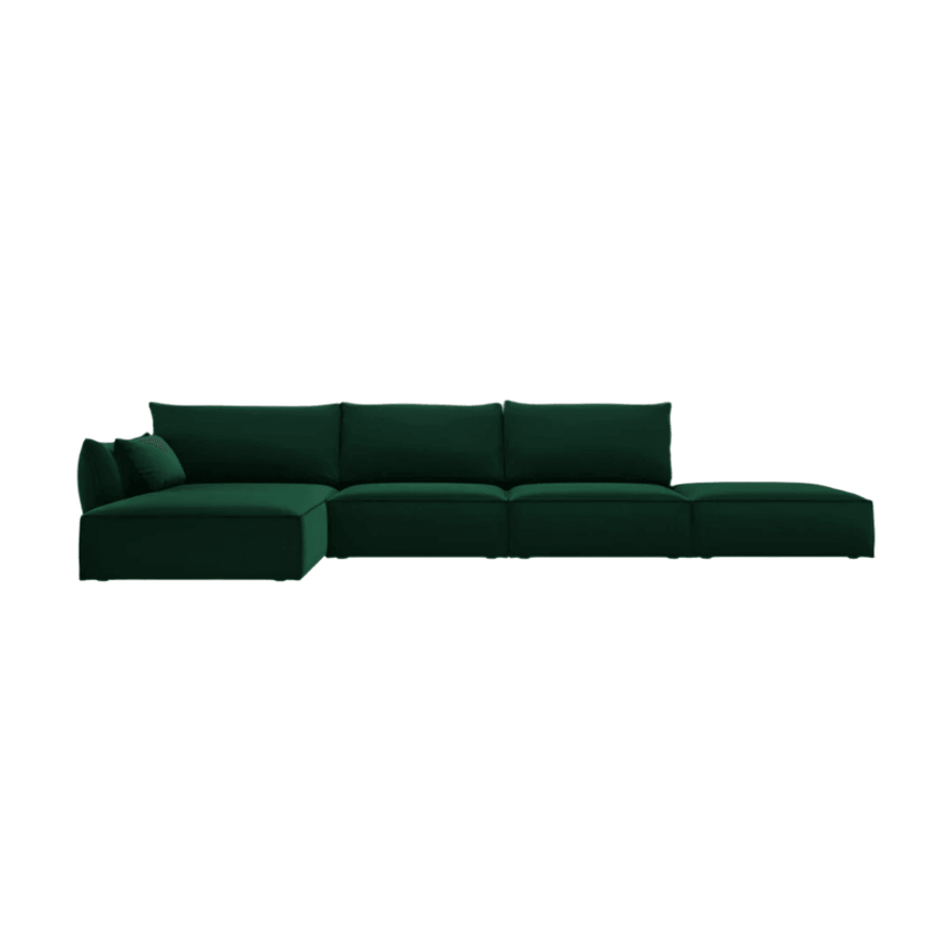 Kaelle left velvet corner sofa 364x171
