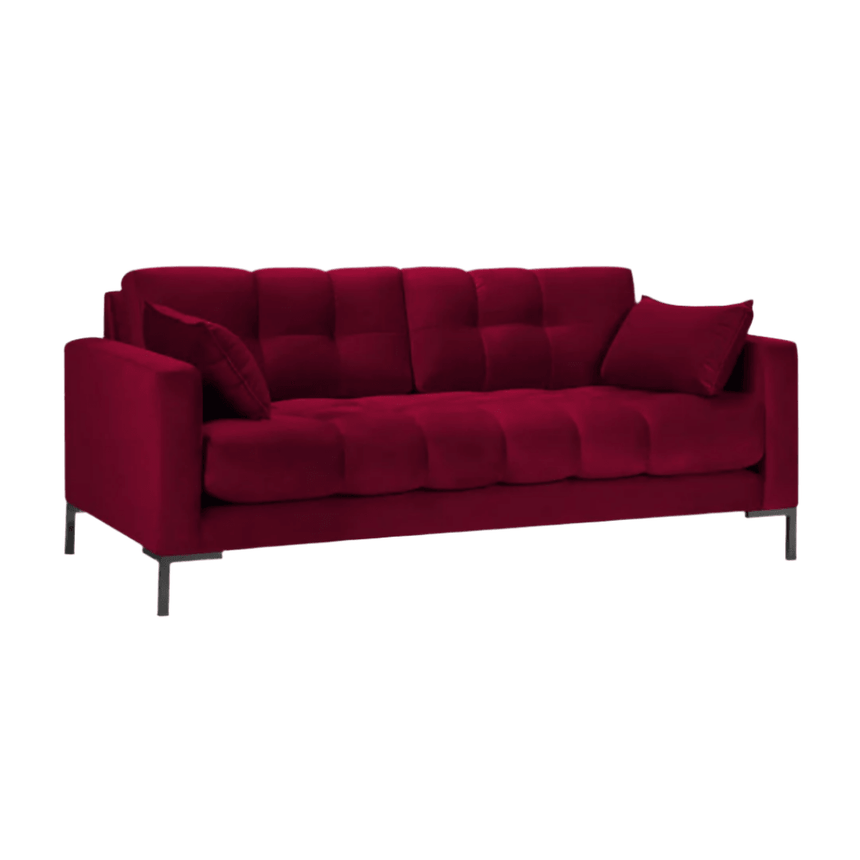 Mamaia 2-seater velvet sofa with black legs