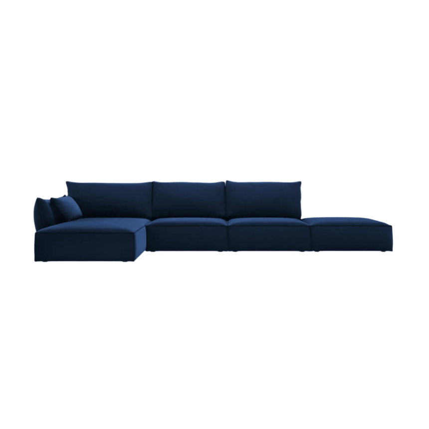 Kaelle left velvet corner sofa 364x171