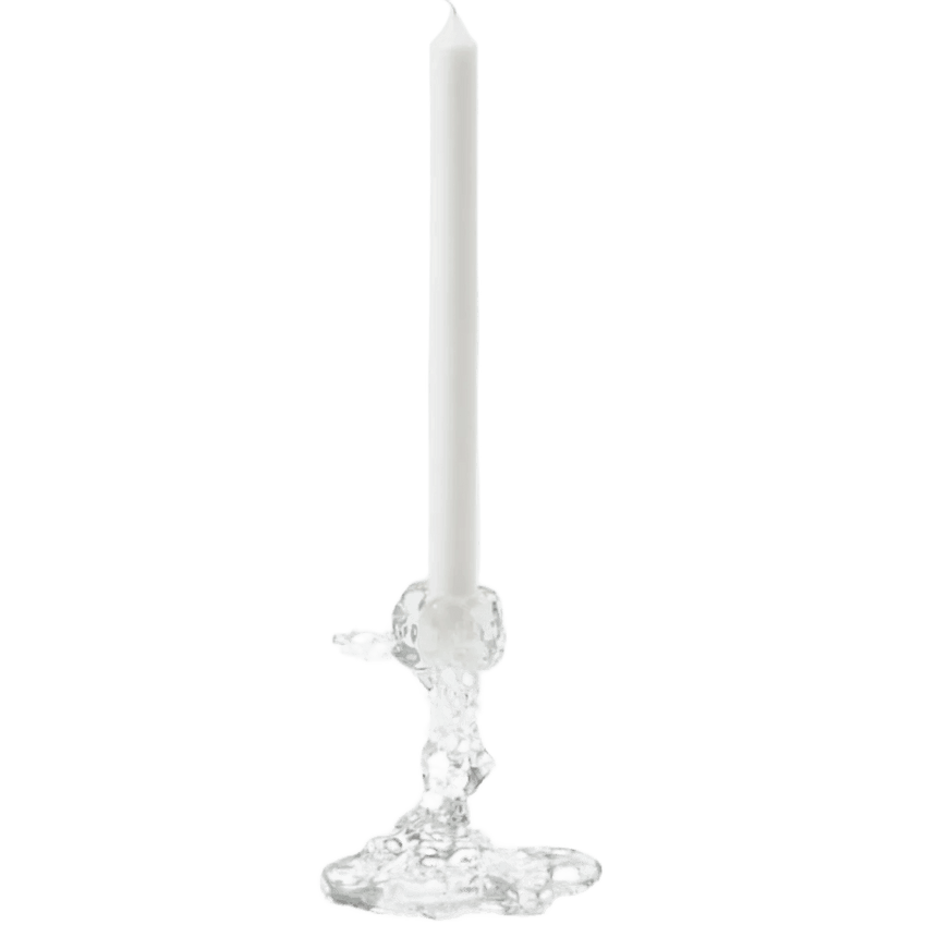 Drip glass candle holder 14cm