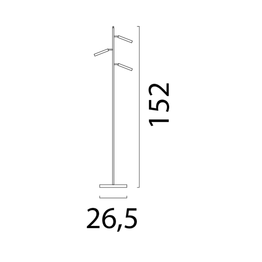Flute 3-bulb metal floor lamp