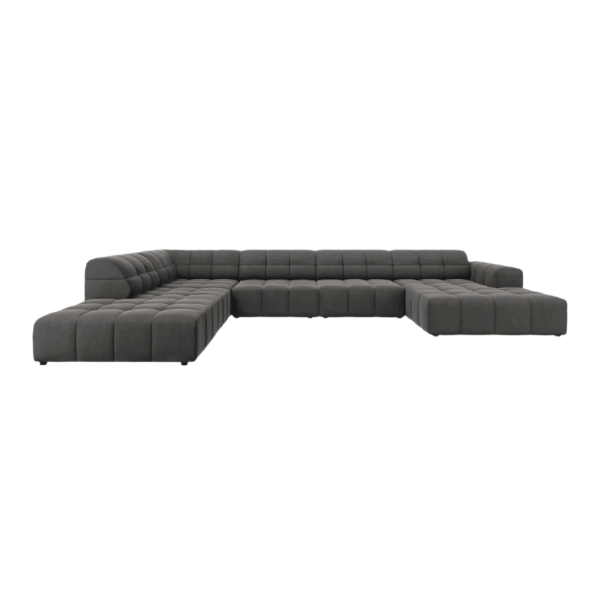 Jennifer U-shaped velvet sofa with left corner unit