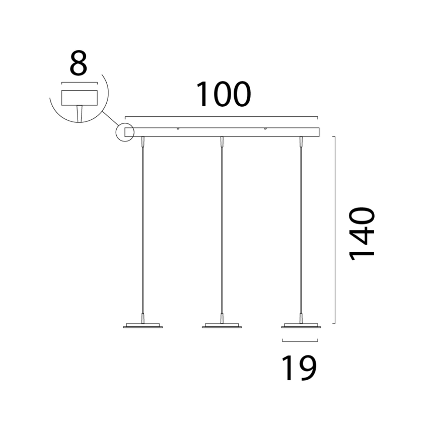 Milan nikkel fém függőlámpa