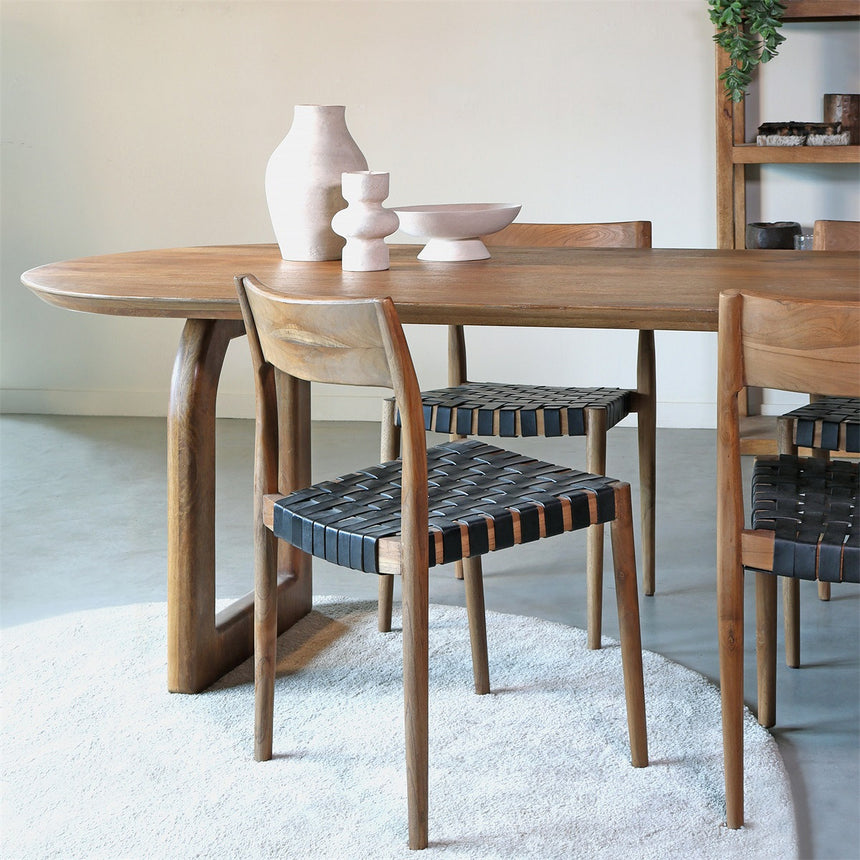 Bullnose Mix wooden dining table 180x90