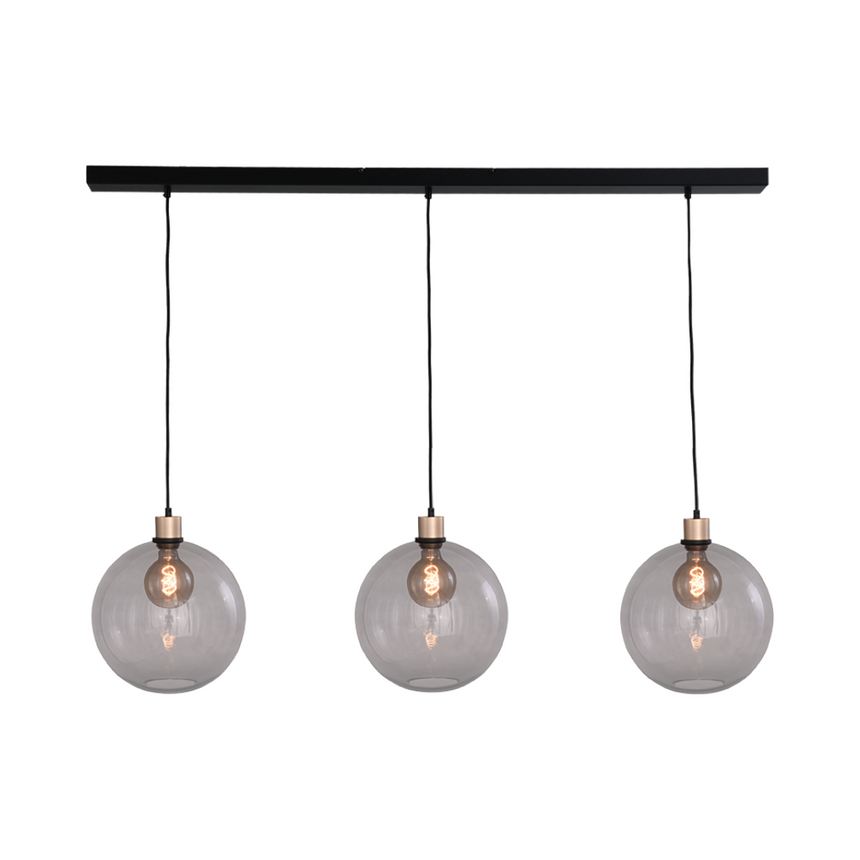 Lazise világosszürke üveg függőlámpa arany foglalattal