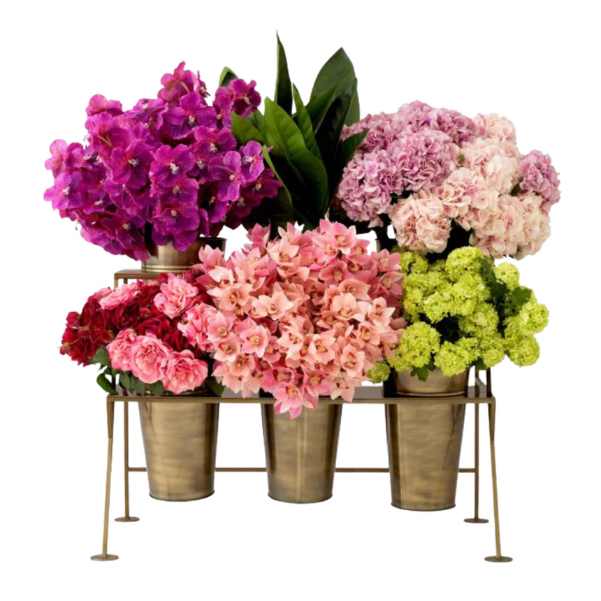 Jasper round metal flower pot medium