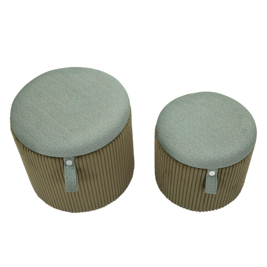 Bolzano corduroy pouf set