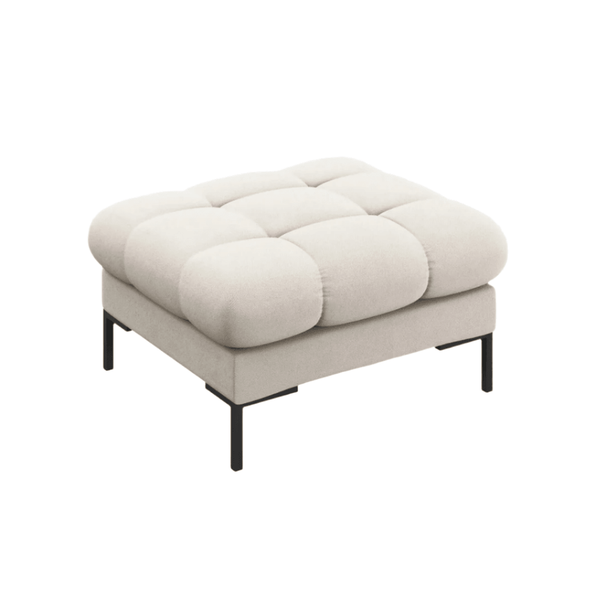 Mamaia fabric pouf with black legs