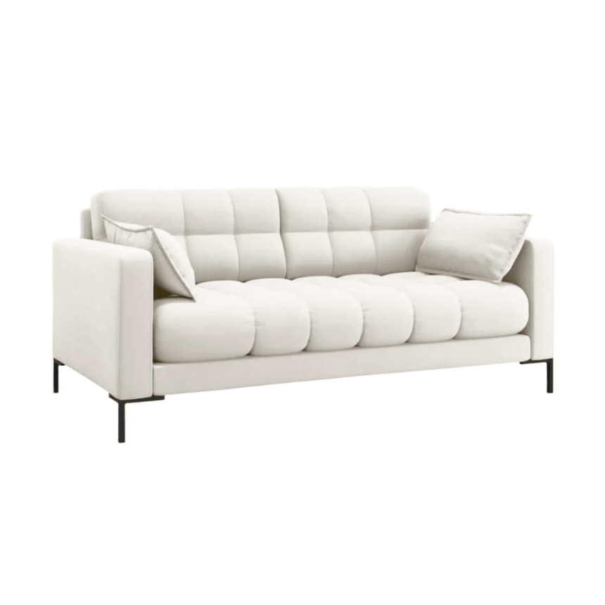 Mamaia 2-seater fabric sofa with black legs