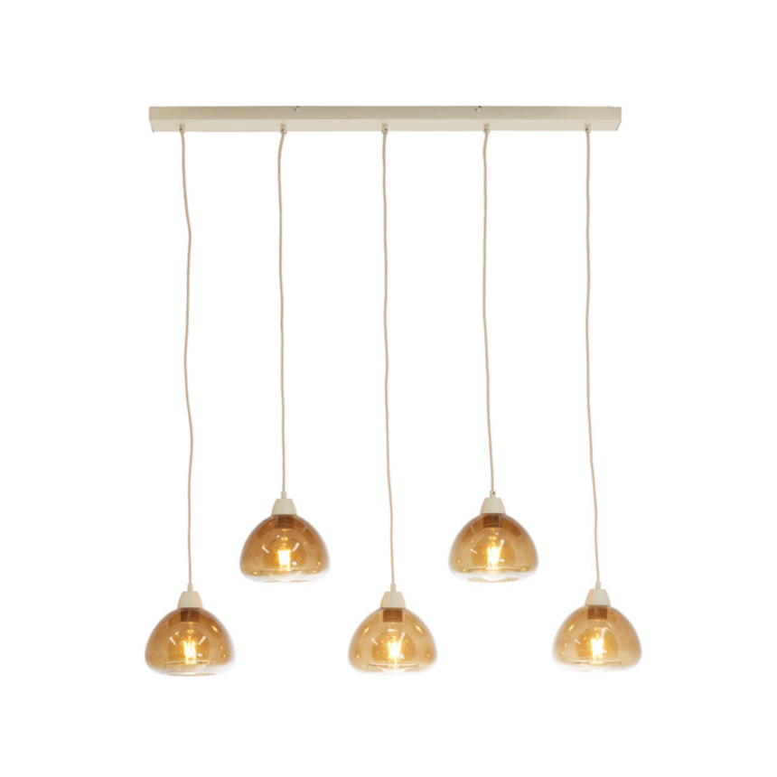 Bisho glass pendant lamp 5 bulbs