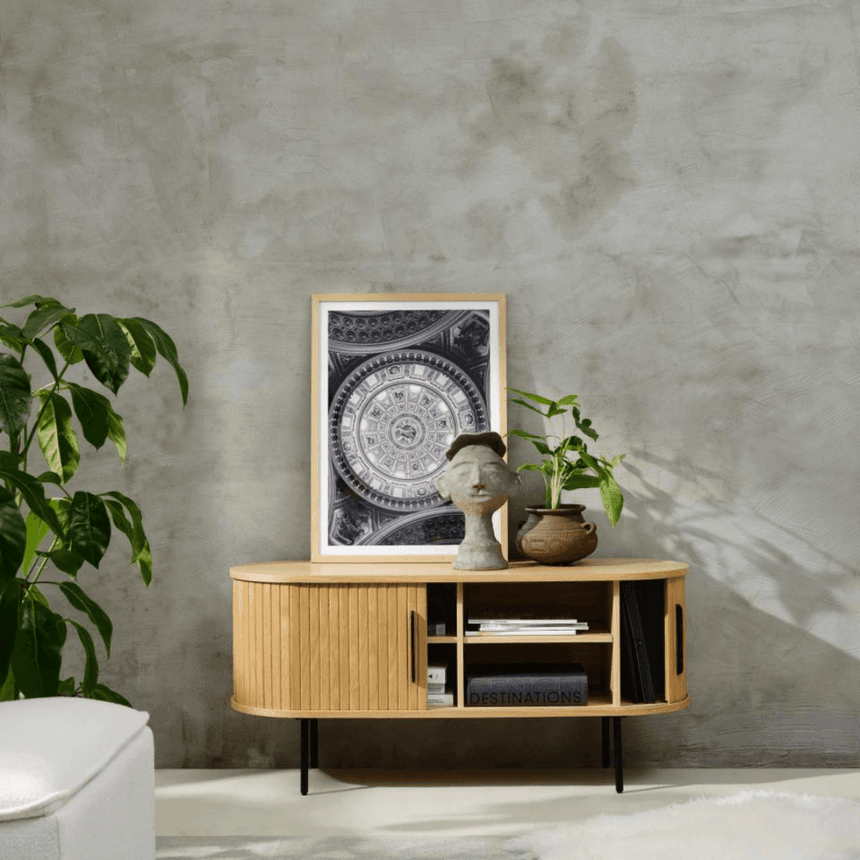 Nola sliding door wooden TV stand 120