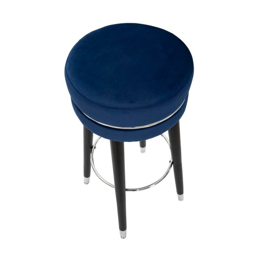 Paris velvet bar stool silver