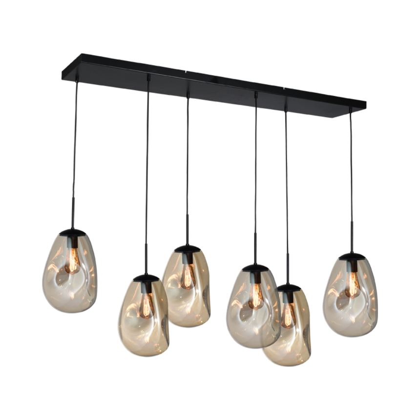 Lava 6 izzós arany üveg függőlámpa