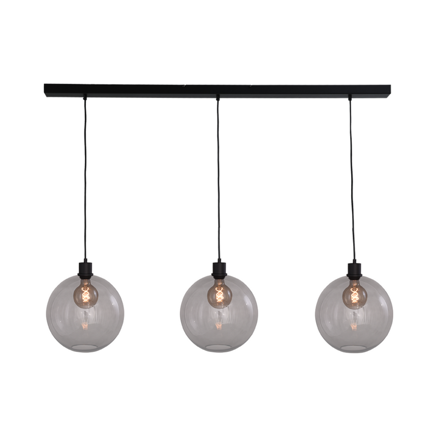 Lazise világosszürke üveg függőlámpa fekete foglalattal