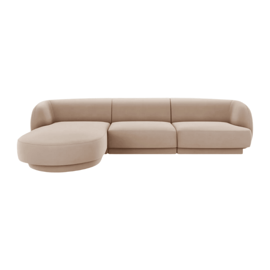 Miley balos bársony sarokkanapé 255x156