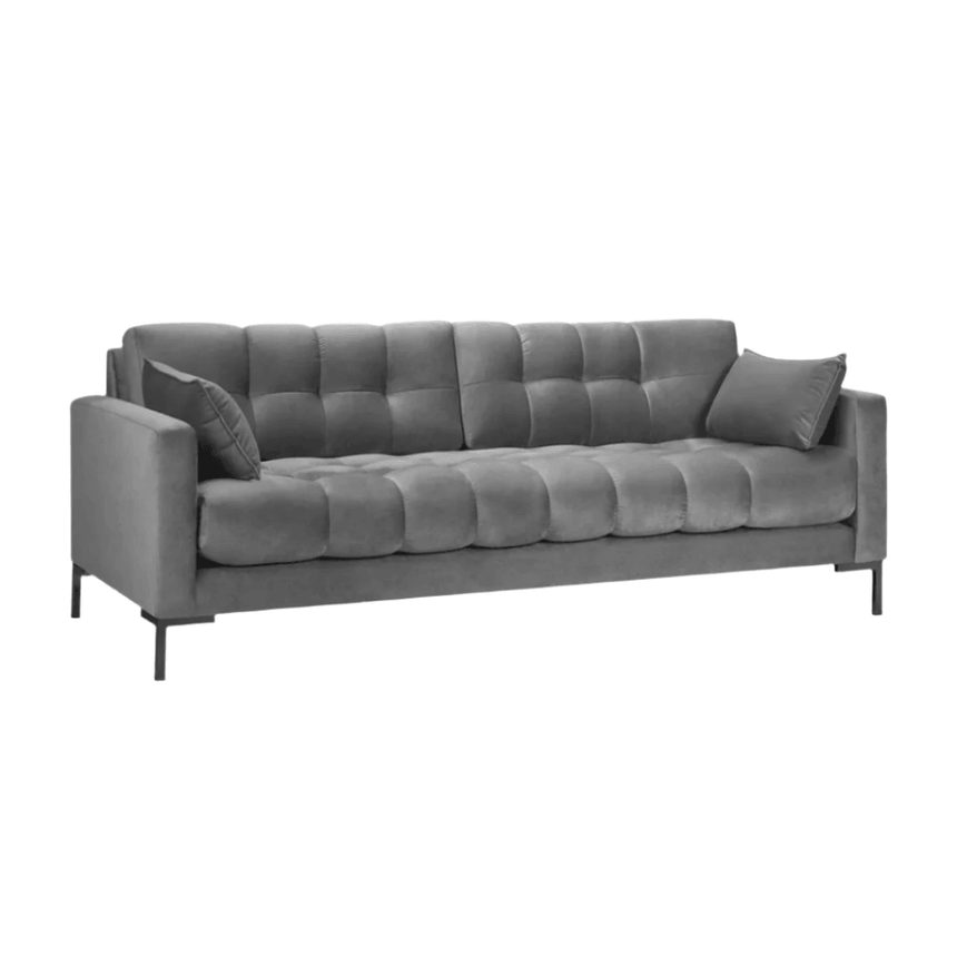 Mamaia 3 személyes bársony kanapé fekete lábbal