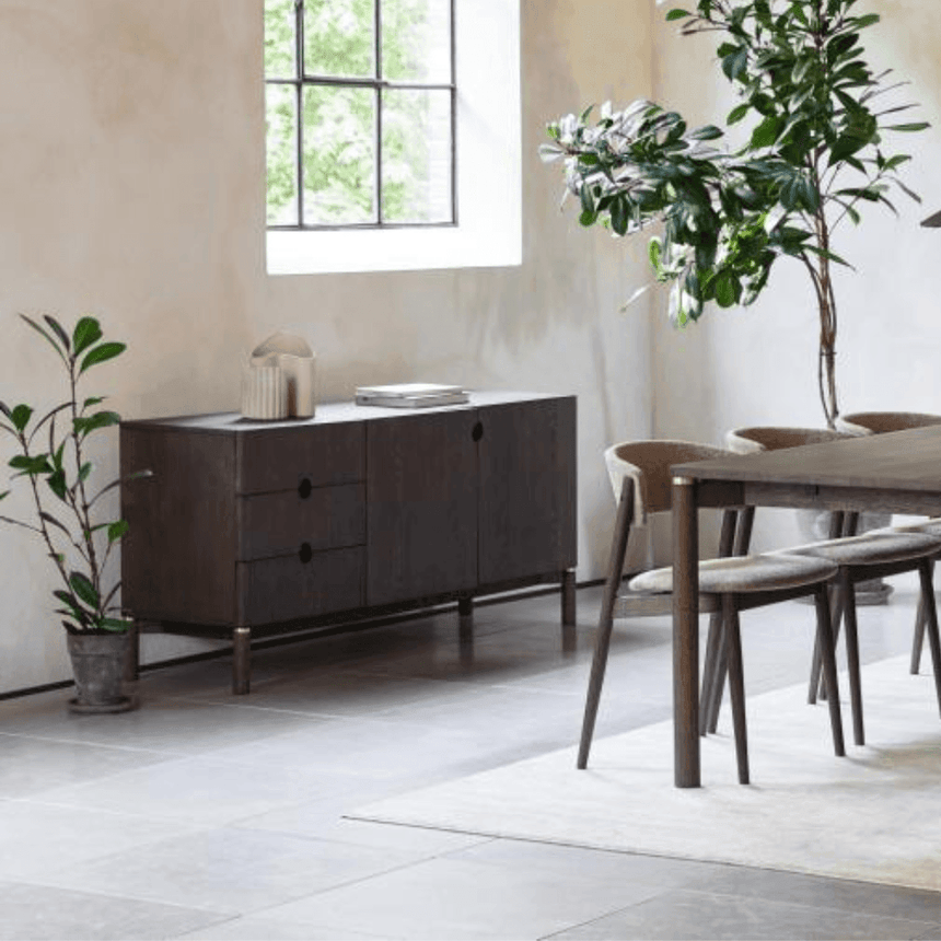 Arun 3 fiókos 2 ajtós fa kabinet - Dutch Home