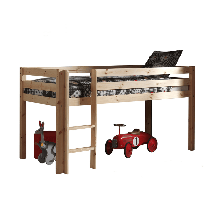 Pino wooden raised children's bed, 90x200