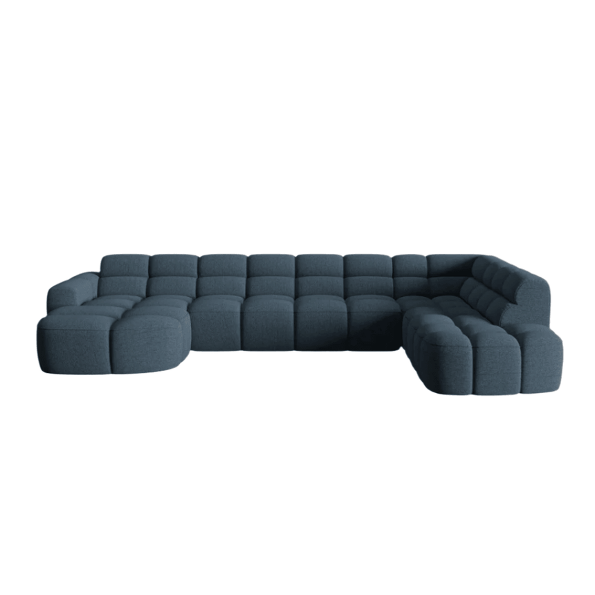 Lisa U-shaped fabric sofa with right corner unit