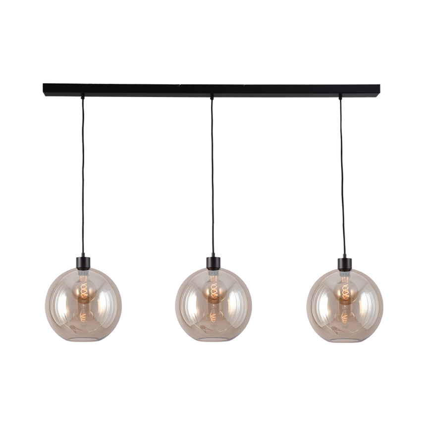 Lazise arany üveg függőlámpa fekete foglalattal