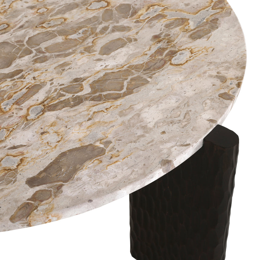 Kato dohányzóasztal – Mangófa vázzal és Tendua márvány tetőlappal