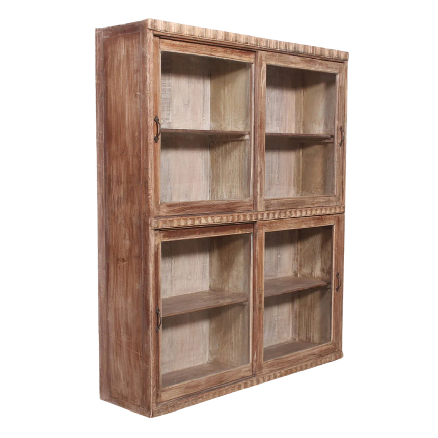 Teak glass door cabinet